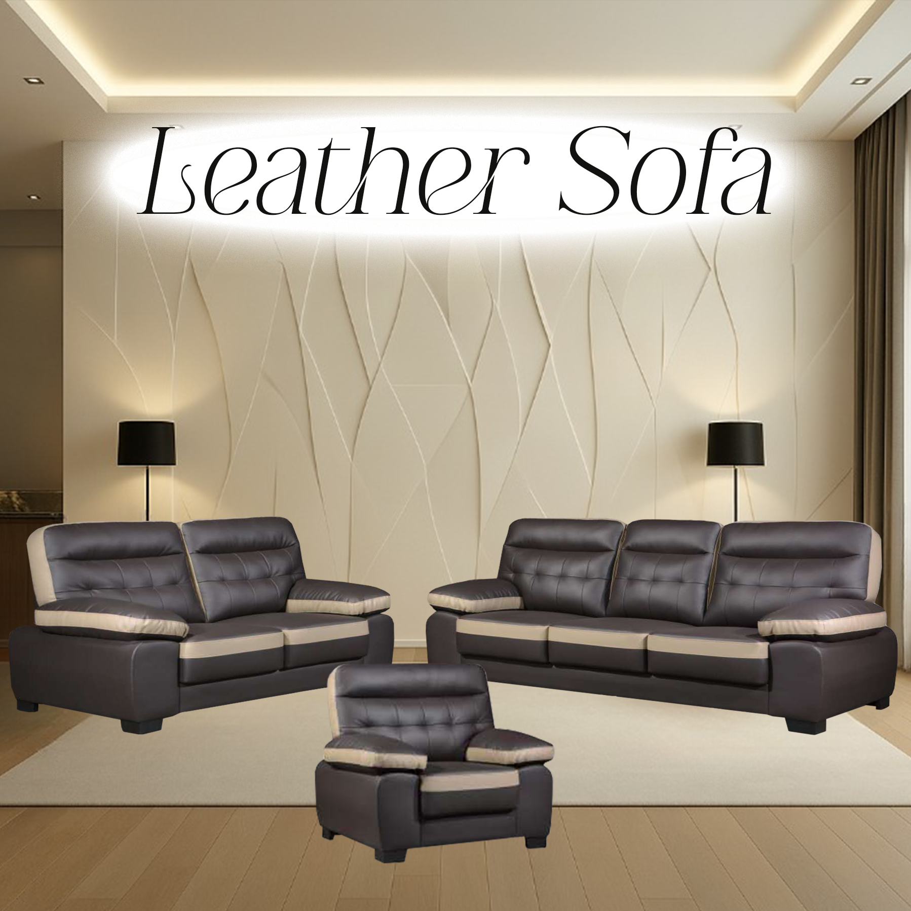 3220A LEATHER SOFA (1S+2S+3S)