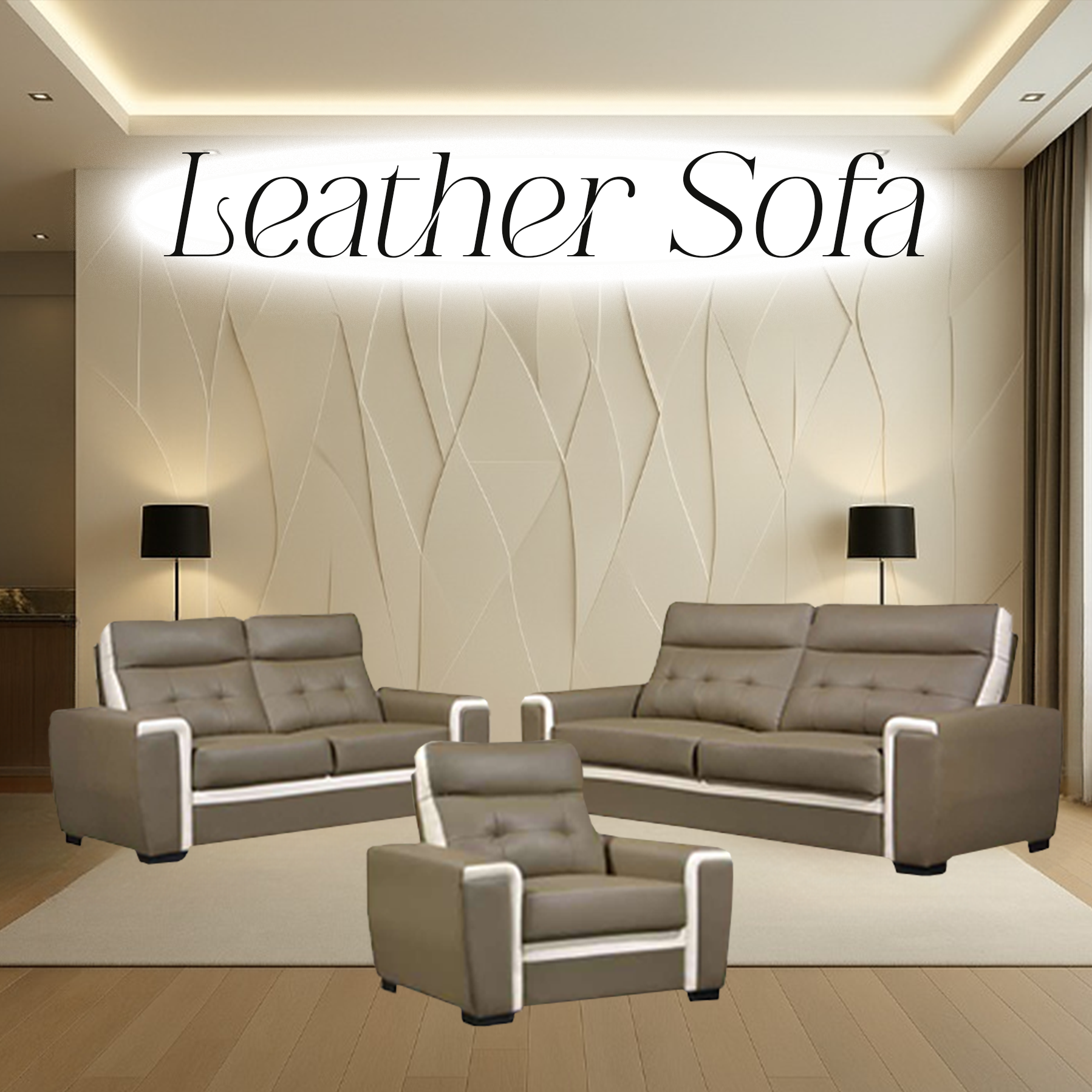 3217 LEATHER SOFA (1S+2S+3S)