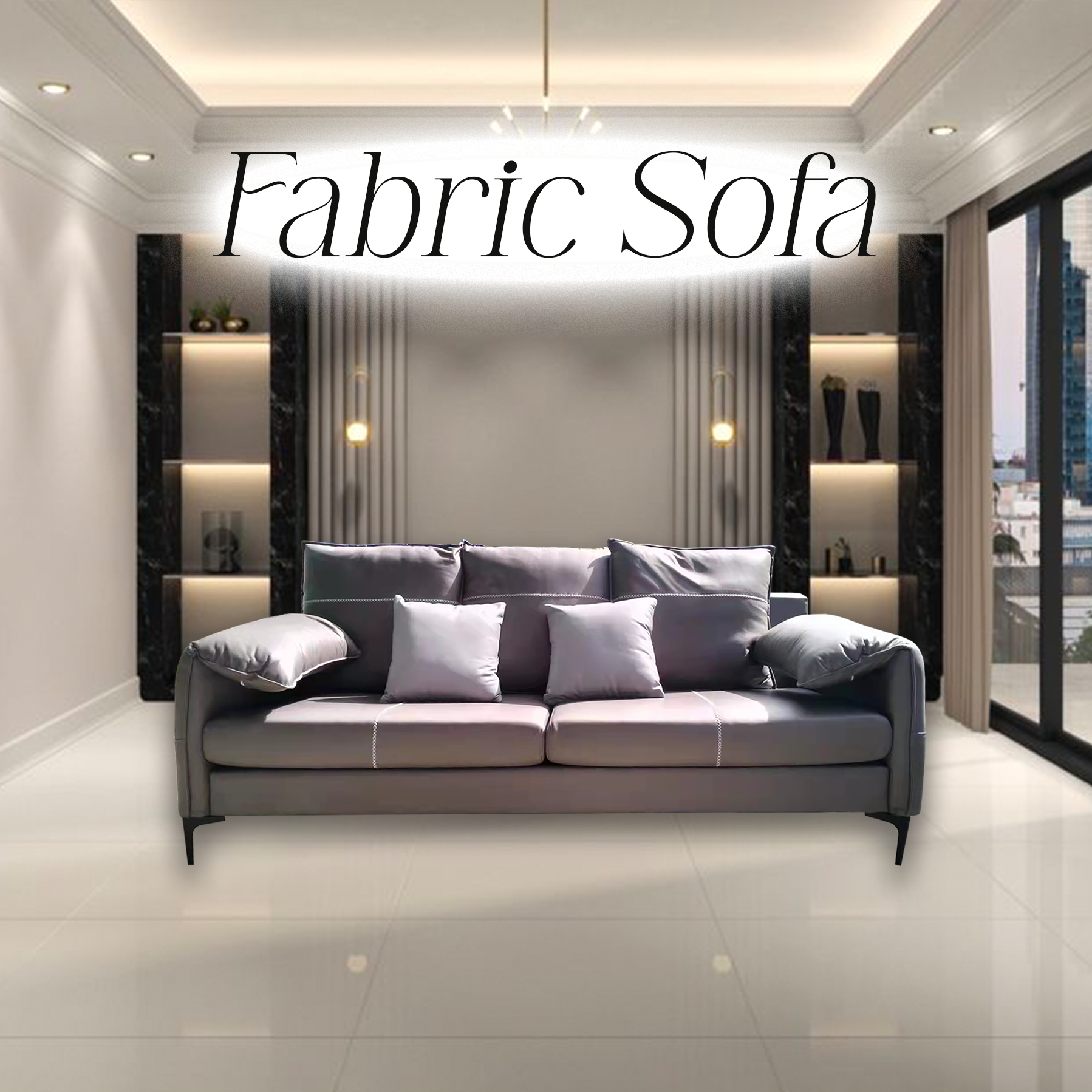 295 3 SEATER FABRIC SOFA
